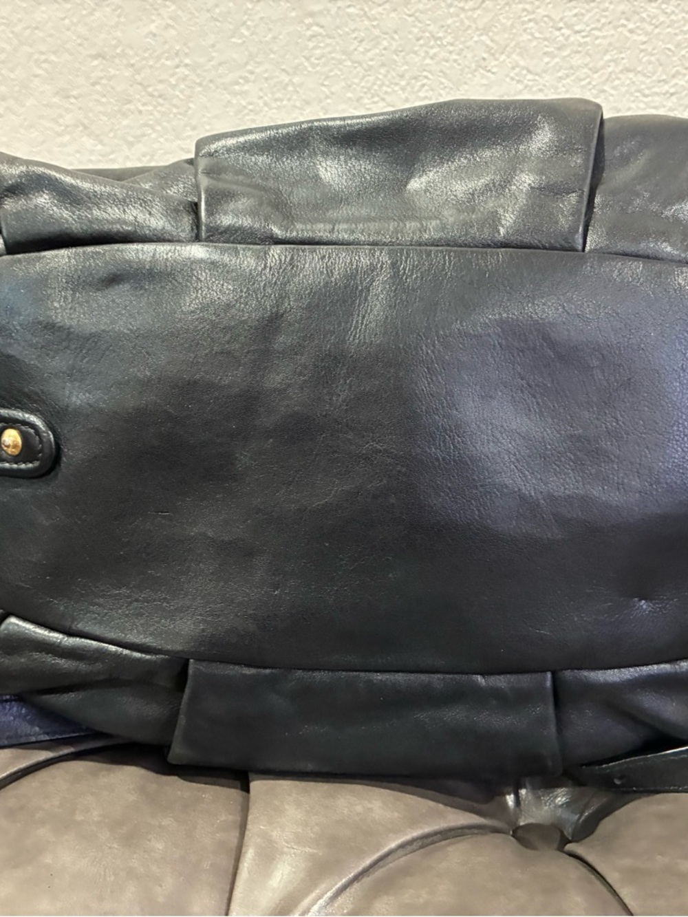 Prada Black Leather Shoulder Bag with Gold Hardware - Picture 6 of 9
